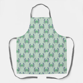 Muntgroen strandkrabpatroon schort