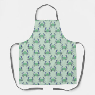 Muntgroen strandkrabpatroon schort