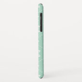 Muntgroen witte sneeuwvlokken kerstpatroon Case-Mate iPhone case (Achterkant/links)