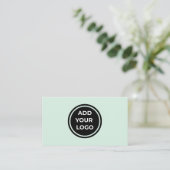 Muntgroene AddLogo Visitekaartje met QR-code (Staand voorkant)