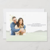 Muntgroene Aquarel Save the Date Kaart (Achterkant)