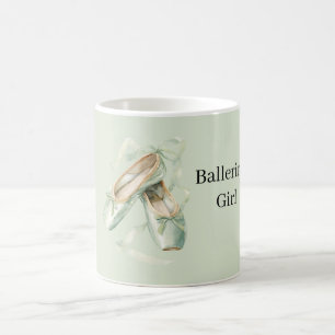 Muntgroene ballet schoenen ballerina meisje koffiemok