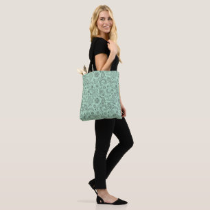 Muntgroene Batik boho stijl bloemrijke paisley pat Tote Bag