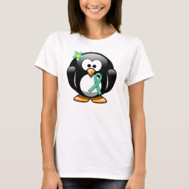 Muntgroene bewustzijnslint Pinguïn T-shirt