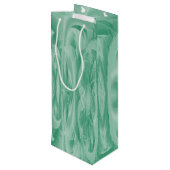 Muntgroene bladeren wijn cadeautas (Achterkant Gekanteld)