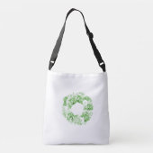 Muntgroene bloemenkrans bruidsmeisjestas crossbody tas (Achterkant)
