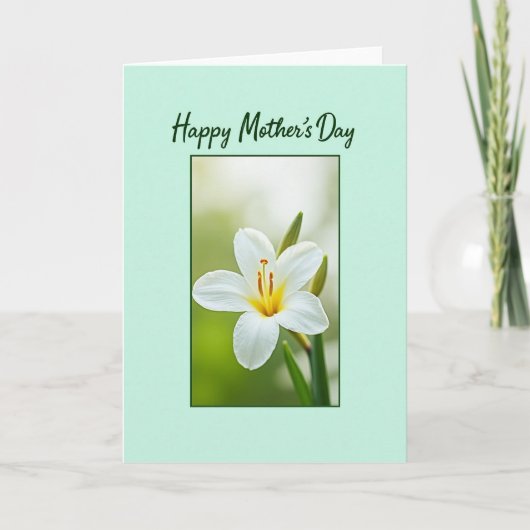 Muntgroene bloemenmoederdagkaart kaart (Voorkant)
