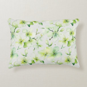 Muntgroene Bloemige Tie Dye Accent Kussen