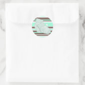 Muntgroene bruine babyshower sticker (Tas)