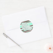 Muntgroene bruine babyshower sticker (Envelop)