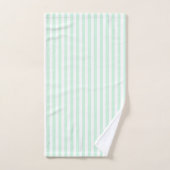 Muntgroene Cabana Strepen Geborduurde Initialen Bad Handdoek (Handdoek)