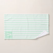 Muntgroene Cabana Strepen Geborduurde Initialen Bad Handdoek (Handdoek)