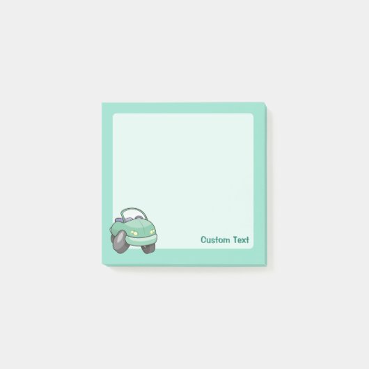 Muntgroene Cartoon Auto Post-it® Notes (Voorkant)
