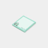 Muntgroene Cartoon Auto Post-it® Notes (Schuin)