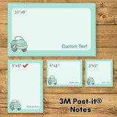 Muntgroene Cartoon Auto Post-it® Notes