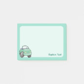 Muntgroene Cartoon Auto Post-it® Notes (Voorkant)