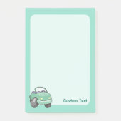 Muntgroene Cartoon Auto Post-it® Notes (Voorkant)