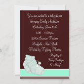 Muntgroene Chocoladebruine Baby Shower Kaart (Achterkant)