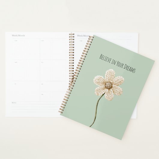 Muntgroene Crème Nep Brei Bloem Planner (Display)