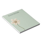 Muntgroene Crème Nep Gebreide Bloem Notitieblok (Schuin)