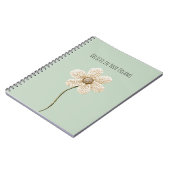 Muntgroene Crème Nep Gebreide Bloem Notitieboek (Linkerzijde)