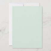 Muntgroene Delicate Flora Trouw Kaart (Achterkant)