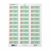 Muntgroene en bloemige retouradresstickers etiket (Full Sheet)