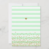 Muntgroene en gouden geslachtsneutrale babyshower kaart (Achterkant)