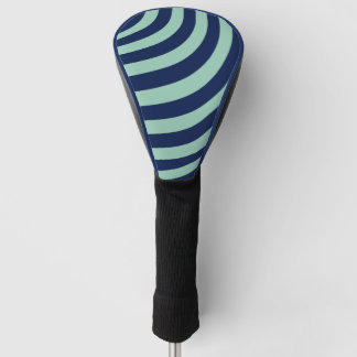 Muntgroene en marineblauwe topografische lijnen golfheadcover