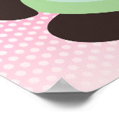 Muntgroene en Roze Baby Panda Beer Poster (Hoek)