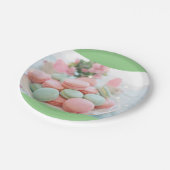 Muntgroene en roze Macarons Papieren Bordje (Gekanteld)