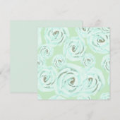 Muntgroene en turquoise roze uitnodiging (Voorkant / Achterkant)