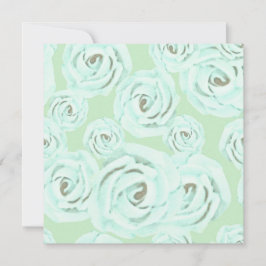 Muntgroene en turquoise roze uitnodiging