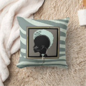 Muntgroene en zwarte zebraprint kussen (Deken)