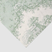 Muntgroene Franse Landelijke Bloem Toile - Boerder Tissuepapier (Detail)