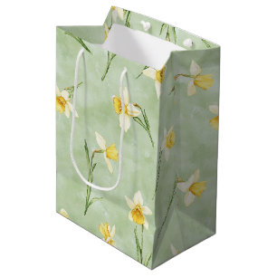 Muntgroene Gele Witte Narcis Bloemen Verjaardag Medium Cadeauzakje