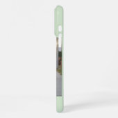 Muntgroene gepersonaliseerde naam initials één fot iPhone hoesje (Linkerkant)