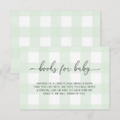 Muntgroene Gingham Boeken Verzoek Insteekkaart Kaart (Voorkant / Achterkant)