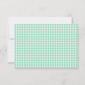 Muntgroene Gingham Schotse Ruit Preppy Script Naam Notitiekaartje (Achterkant)