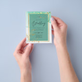 Muntgroene Gouden Alcohol Inkt Abstracte Trouw Flyer (Hand)