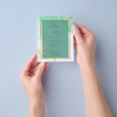 Muntgroene Gouden Alcohol Inkt Abstracte Trouw Flyer (Hand)