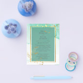 Muntgroene Gouden Alcohol Inkt Abstracte Trouw Flyer (Enkel)