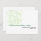 Muntgroene grunge bruiloft bijgevoegde RSVP-reacti Kaart (Voorkant / Achterkant)