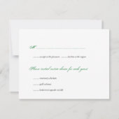 Muntgroene grunge bruiloft inclusief RSVP-reactie Kaart (Achterkant)