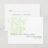 Muntgroene grunge bruiloft inclusief RSVP-reactie Kaart (Voorkant / Achterkant)