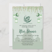 Muntgroene hangende wijnranken Ramadan Iftar uitno Kaart (Voorkant)
