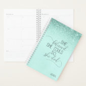 Muntgroene Inspirerende Vrouw Planner (Display)