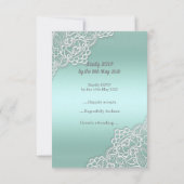 Muntgroene kanten elegante reactie voor elk evenem RSVP kaartje (Achterkant)