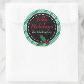 Muntgroene Kerst Kadootje Gift Tag Stickers (Tas)