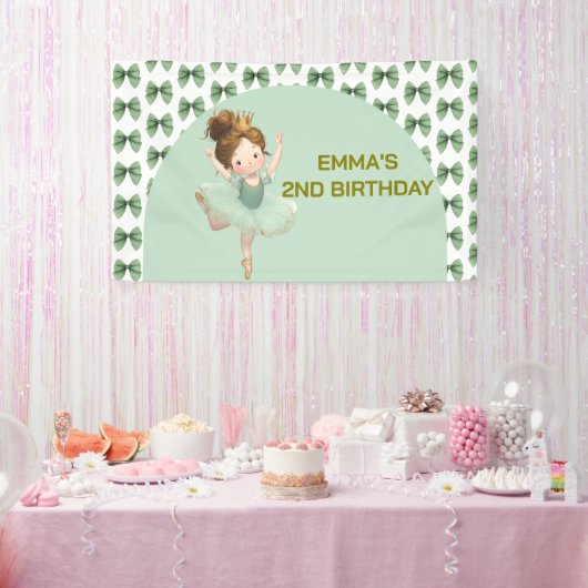 Muntgroene Kleine Prinses Bal Banner (Feest)